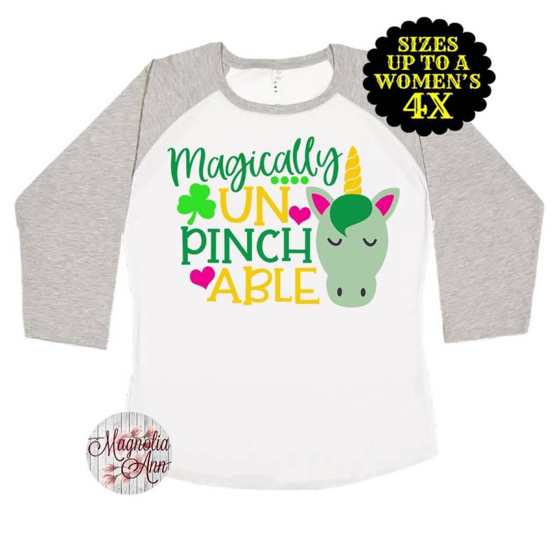 Magisch Unpinchable St. Patrick's Day Shirt, Mädchen Einhorn Patricks Übergröße St Shirt von MagnoliaAnn