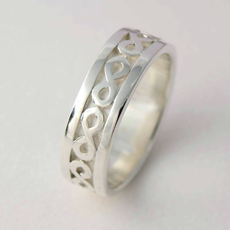Handgemachte Sterling Silber Infinity Ehering - Herren Verlobungsring von MagnoliaJewellery