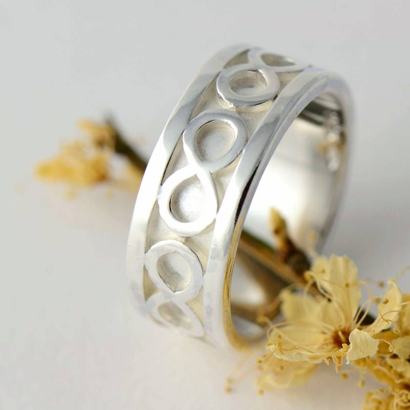 Unendlich Muster Sterling Silber Ring - Handgefertigte Ehering von MagnoliaJewellery