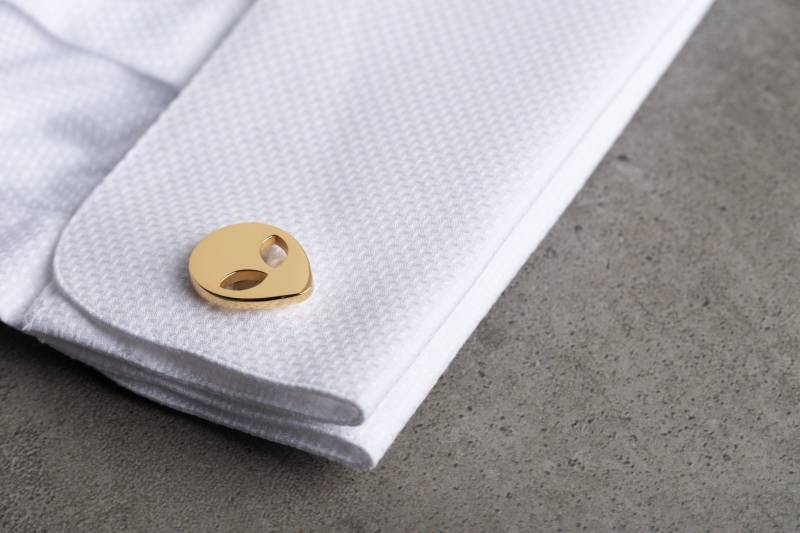 Personalisierte Alien Manschettenknöpfe Gravierte Ufo Manschettenknöpfe, Sterling Silber von MagnoliaMen