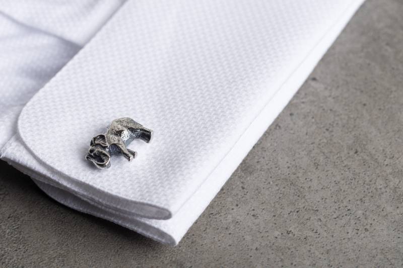 Handgemachte Sterling Silber Manschettenknöpfe Mit Elefanten - Geschenk Zur Hochzeit von MagnoliaMen