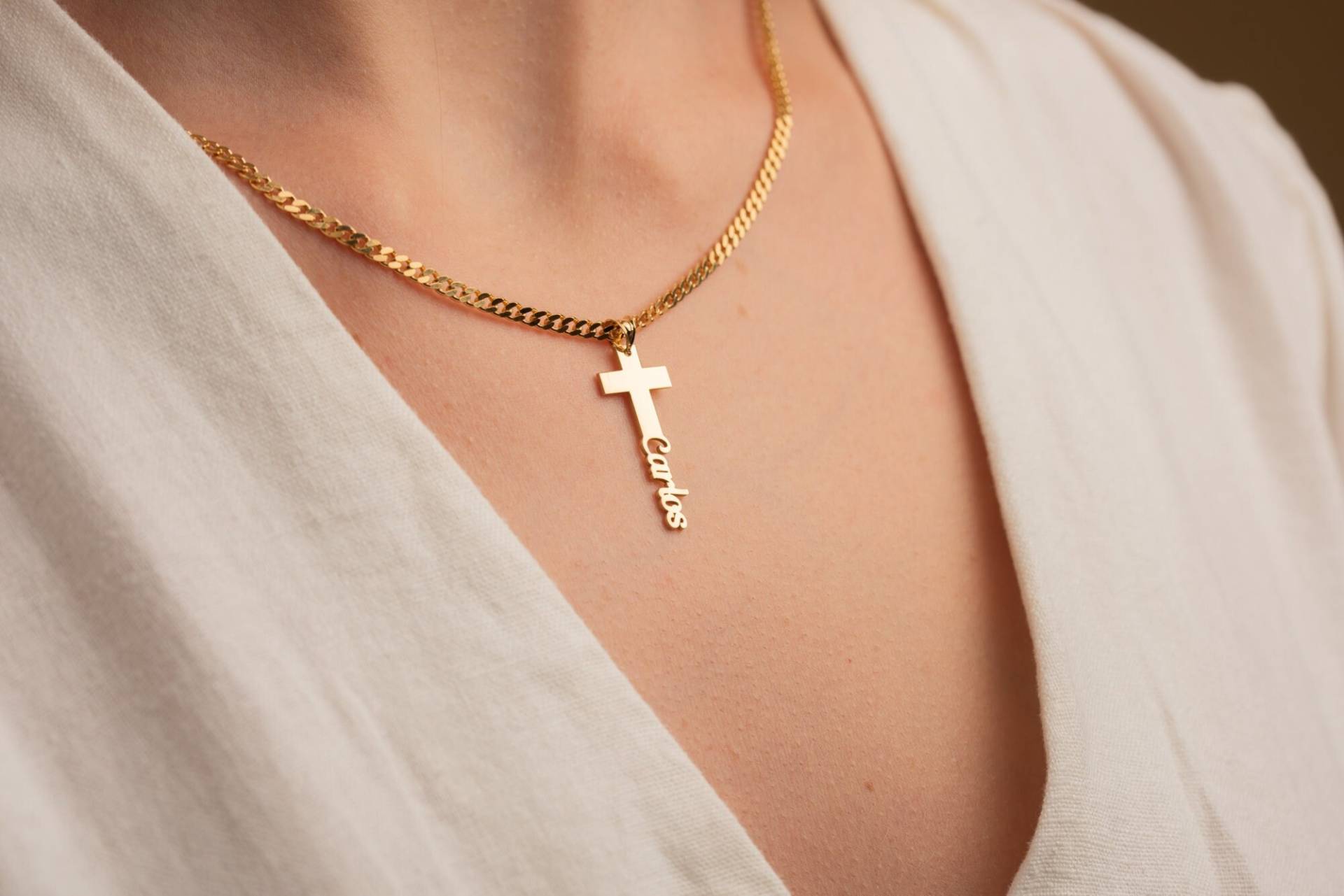 Kreuz Namen Halskette - Personalisierte Personalisiertes Geschenk Für Frauen von MagnoliaPersonalized