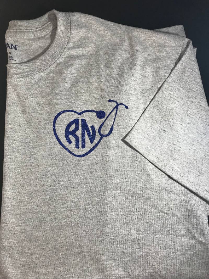 Krankenschwester Shirt, Stethoskop Shirt Tshirt, Glitzer Rn Lpn, Kurzarm von MagnoliaRaynStudios