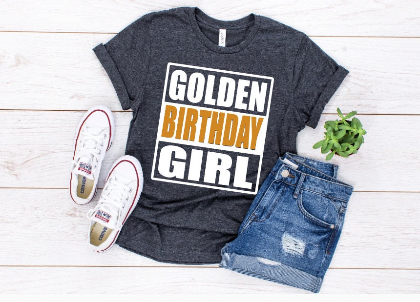 Goldener Geburtstag Mädchen Shirt - Gold Goldenes Mädchen-Geburtstags-Shirt Personalisierter von MagnoliasLane