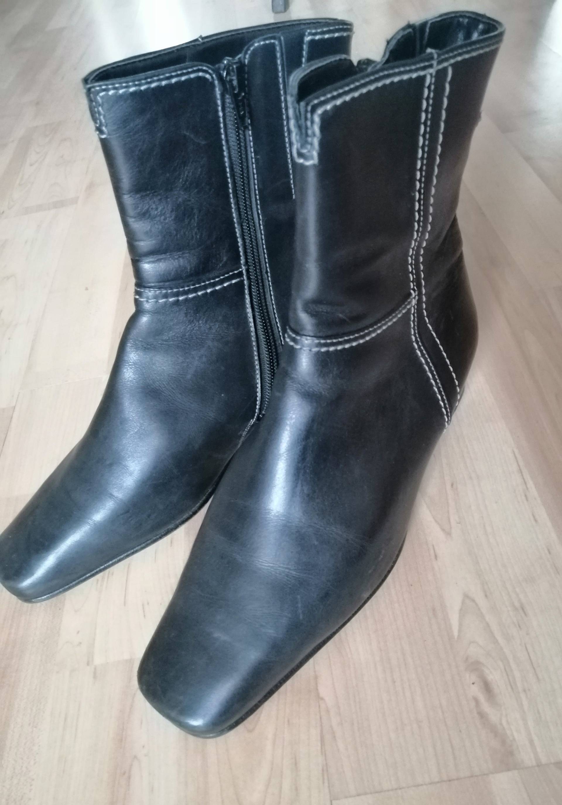 Damenstiefeletten Gr.38, Vintage, 100 % Schwarzes Leder, Von Gabor von MagnolienVonClaudia