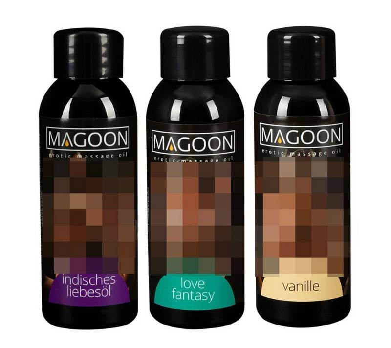 Magoon Massageöl 3er Set Massage-Öl: Vanille, Love Fantasy, Indisches Liebesöl von Magoon