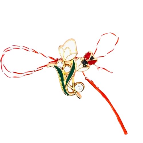 Martisoare Schneeglöckchen-Brosche – Rumänische Frühlingstradition – florale Emaille-Anstecknadel mit goldfarbenem Finish – Glücksbringer für 1. März Feier – Geschenk für Frauen & Mädchen, Different von Magpie Gems