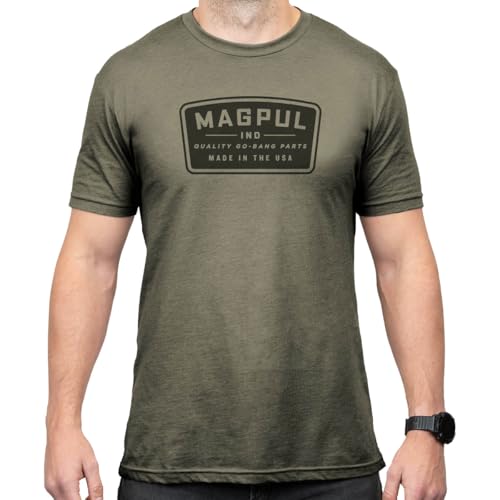 Magpul CVC Herren T-Shirt mit Rundhalsausschnitt, kurzärmelig, Go Bang Parts Patch Olive Drab, XL von Magpul