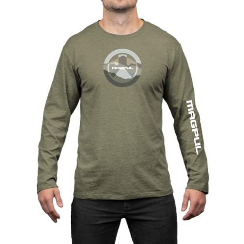 Magpul Mapgul Langarm-T-Shirt mit Rundhalsausschnitt für Herren, Summit Olive Drab Heather, XX-Large von Magpul