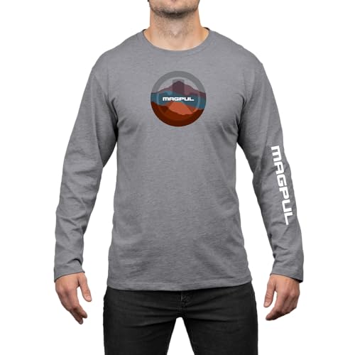Magpul Mapgul Langarm-T-Shirt für Herren mit Rundhalsausschnitt, Summit Stone Grey Heather, Mittel von Magpul