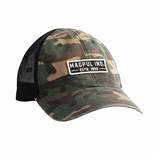 Magpul Unisex-Erwachsene Trucker Hat Snapback Baseball Cap, One Size Fits Most Baseballkappe, Established Garment Washed Woodland Camo, Einheitsgröße von Magpul