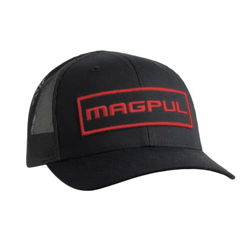 Magpul Unisex Trucker-mütze, Schnappverschluss, Einheitsgröße Baseballkappe, Wordmark Patch schwarz/rot von Magpul