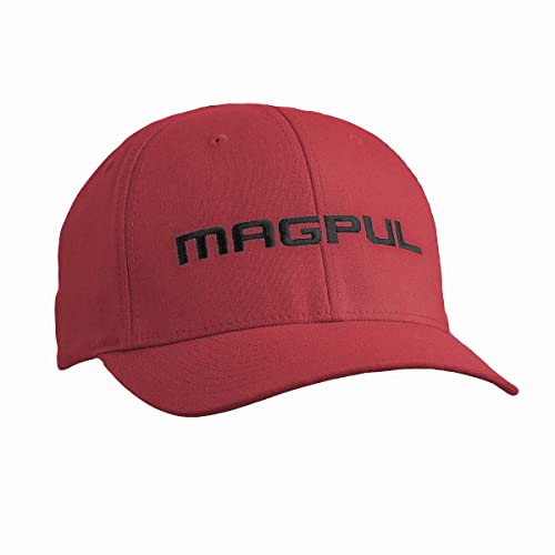 Magpul Unisex Wordmark Stretch Fit Baseballkappe, Kardinalrot, S/M von Magpul