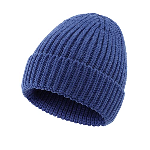 Magracy Damen Strickmütze Rippmütze Stretchy Bündchen Beanie Mütze Winter Skull Cap, blau, Einheitsgröße von Magracy