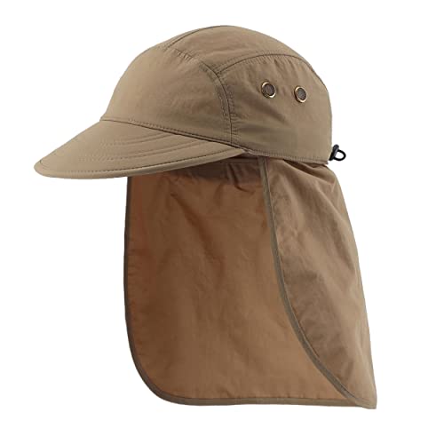 Magracy Herren Sommer UPF 50+ Fischerhut mit Nackenklappe Sonnenschutz Kappe Dunkles Khaki von Magracy