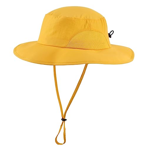 Magracy Herren-Sonnenhut mit UPF 50+ breiter Krempe UV-Schutz Safari-Hut für Damen Angeln Wandern Gartenarbeit Gelb von Magracy