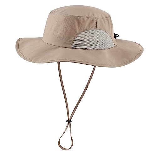 Magracy Herren-Sonnenhut mit UPF 50+ breiter Krempe UV-Schutz Safari-Hut für Damen Angeln Wandern Gartenarbeit Milchiges Khaki von Magracy