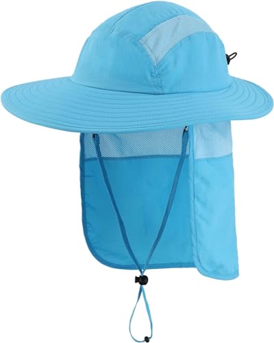 Magracy Herren UPF 50+ Sonnenhut mit Nackenschutz breite Krempe Netzstoff Safari-Hut Wandern Angeln Hut faltbar Damen Aquablau Magracy Herren UPF 50+ Sonnenhut mit Nackenschutz breite Krempe Netzstoff Safari-Hut Wandern Angeln Hut faltbar Damen Aquablau von Magracy