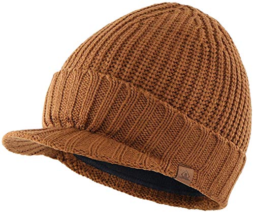 Magracy Herren Winter Knit Visor Hat Outdoor Dicke Schirmmütze Beanie Mütze Gr. Einheitsgröße, braun von Magracy
