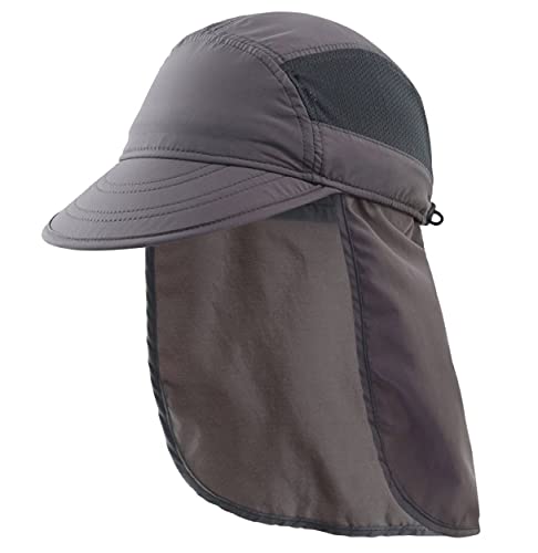 Magracy Kinder Jungen Sommer UPF 50+ Sonnenschutz Cap Baseball Cap mit Nackenklappe, dunkelgrau, 2-6 Jahre von Magracy