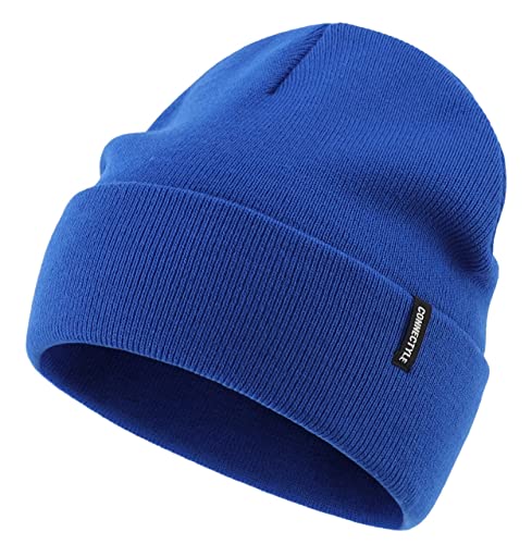 Magracy Unisex Herren Strickmütze Stretchy Bündchen Beanie Mütze Damen Winter Totenkopf Mütze, blau, Einheitsgröße von Magracy