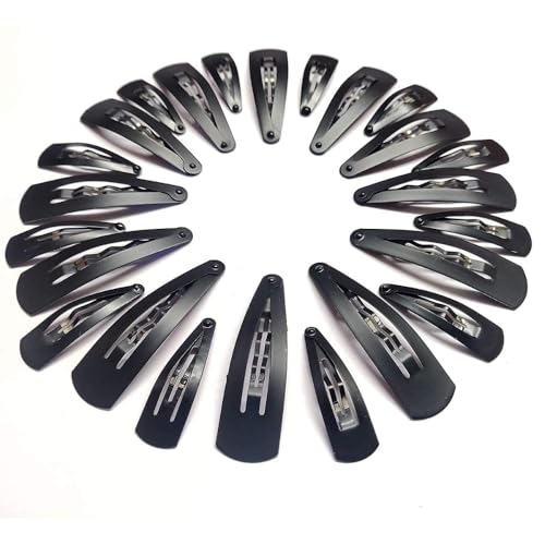 Magrido Tic Tac Haarspangen für Damen, mattschwarz, Metall, 4 cm, 12 Stück von Magrido