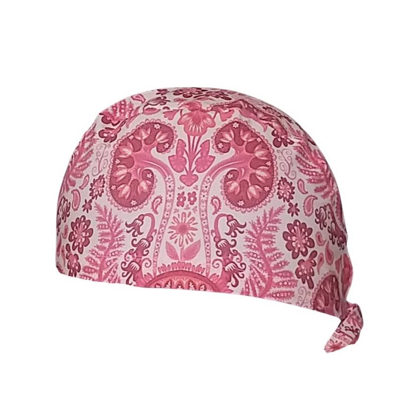 Anpassbare Rosa Op-Haube Aus Baumwolle Mit Nierenanatomie, 3 Modelle, Kurzes Oder Langes Haar, Anpassbare Peeling-Haube, Chirurgen-Haube von MagsCaps