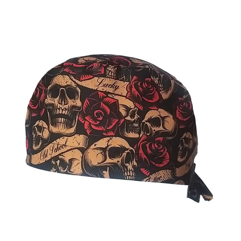 Baumwollmütze, Verschiedene Modelle Zur Auswahl. Verstellbare Größe, Individuell Anpassbar. Totenkopf - Und Rote Rosenmuster von MagsCaps