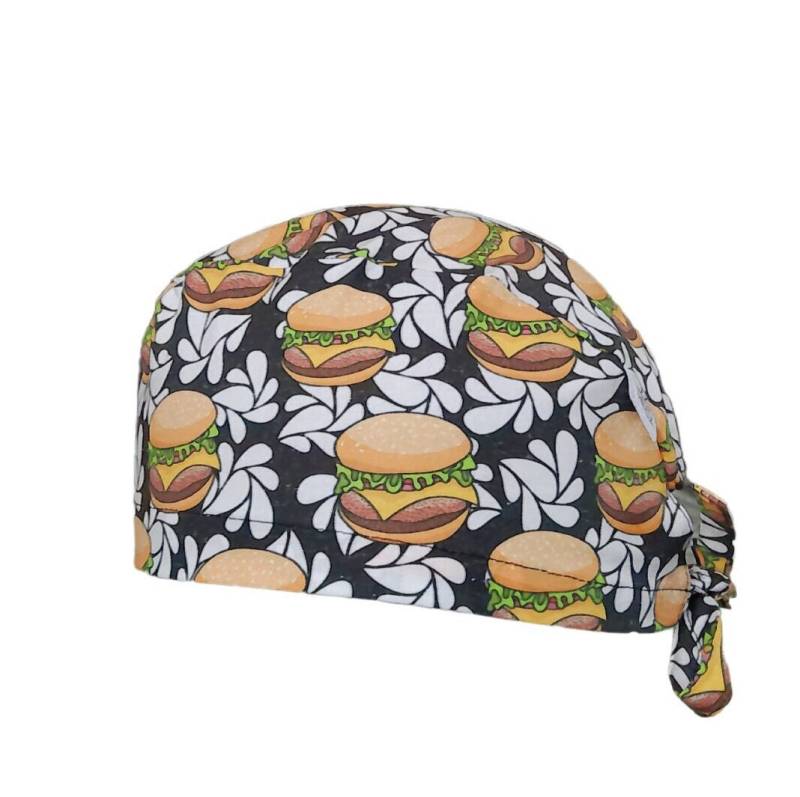 Burger-Baumwollmütze Mit „Hamburger"-Muster. Koch-, Koch - Oder Op-Mütze. Für Langes Haar, Kurzes Haar Und Euro von MagsCaps