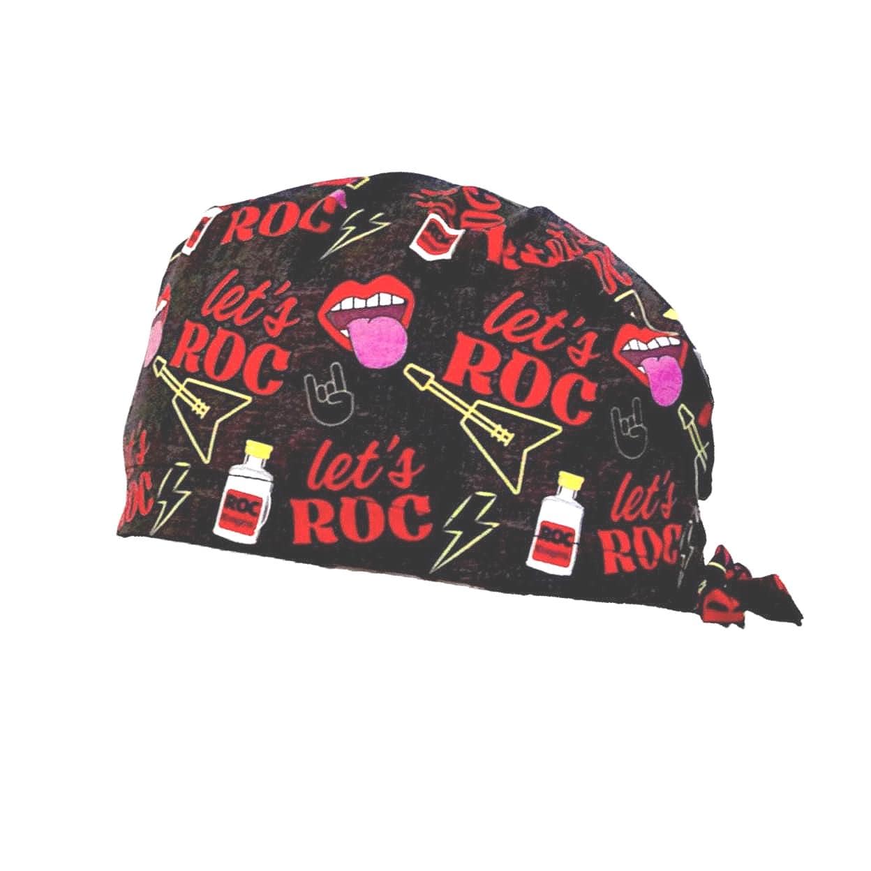 Op-Haube Aus Baumwollstoff, Anästhesie, Muster "Let's Roc" von MagsCaps