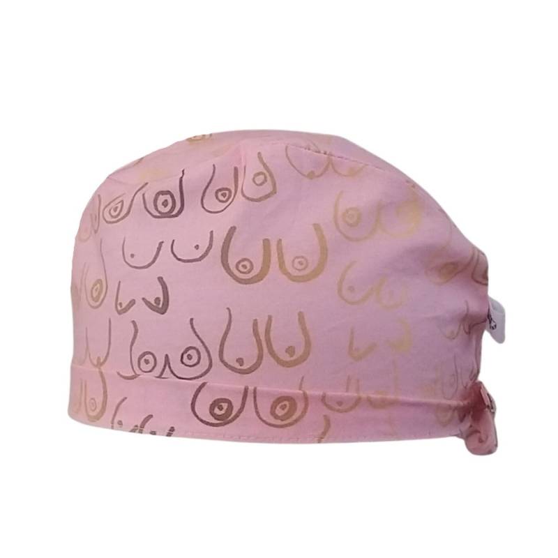 Scrub Cap Calot Block Kleine Brüste Brust Auf Rosa Hintergrund Schwarzem Hintergrund. 3 Größen Zur Auswahl, Op-Haube von MagsCaps