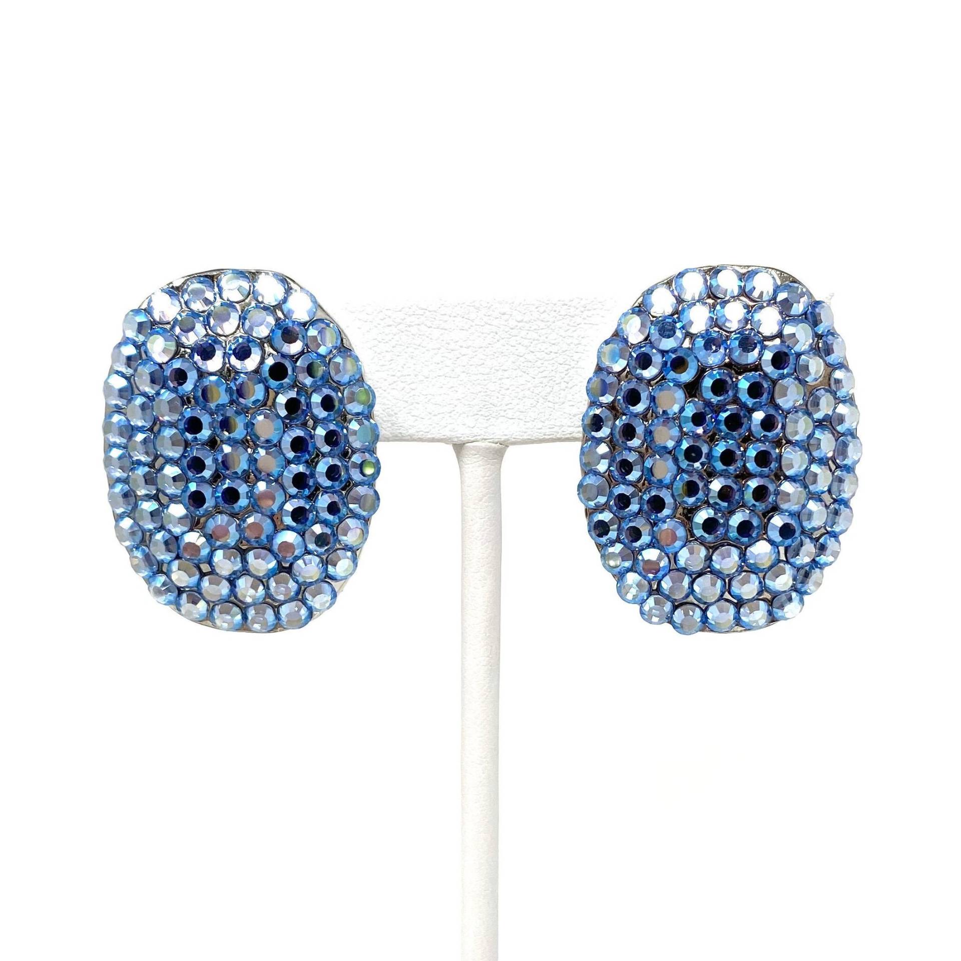 Vintage 1990Er Blau Kristall Silber Ton Ohrclips Vintage 1990Er Blau Kristall Silber Ton Ohrclips von MagsModShoppe