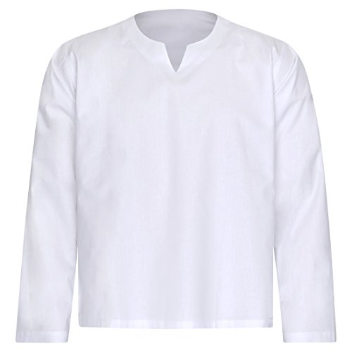 Maharanis einfaches Indisches Hemd Kurti Unisex Baumwolle weiß XL von Maharanis