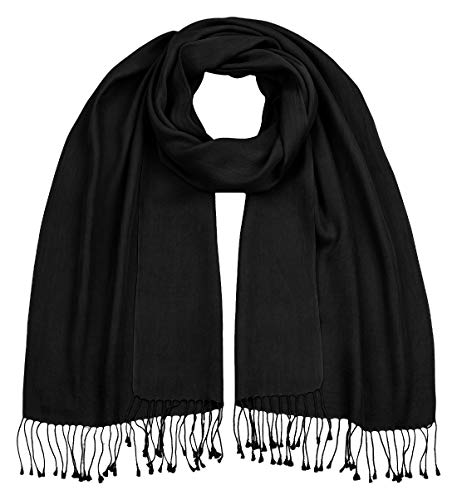 Maharanis handgewebter Seidenschal schwarz 45 x 180 cm fair gehandelt von Maharanis