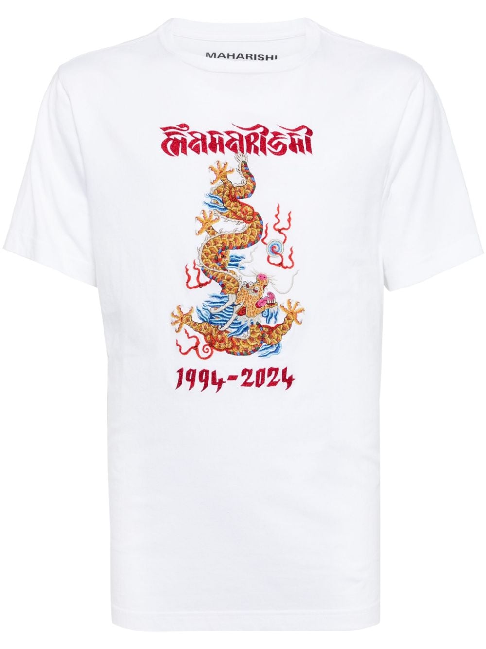 Maharishi Descending Dragon T-Shirt aus Bio-Baumwolle - Weiß von Maharishi