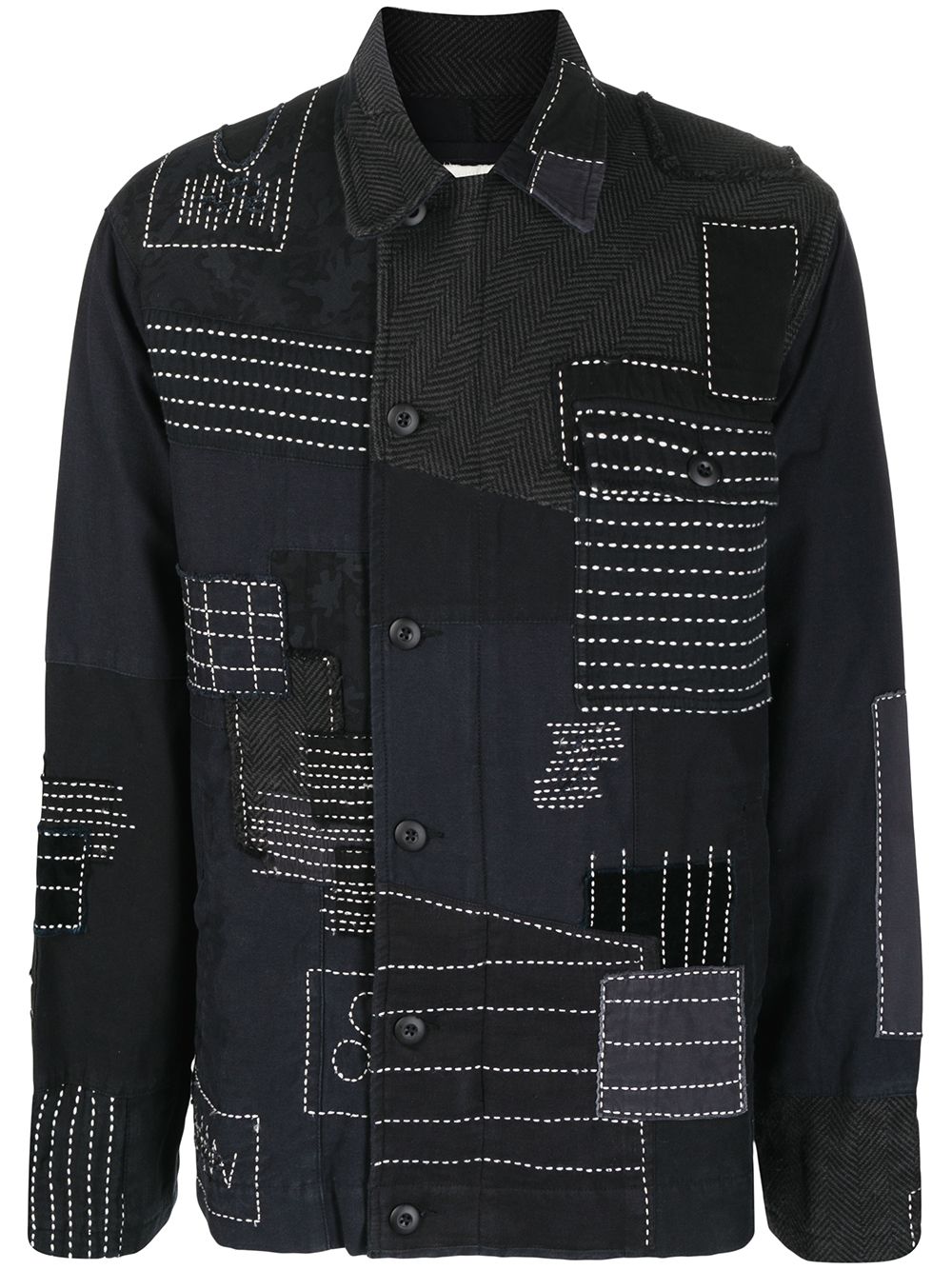 Maharishi Hemdjacke mit Patchwork-Detail - Blau von Maharishi