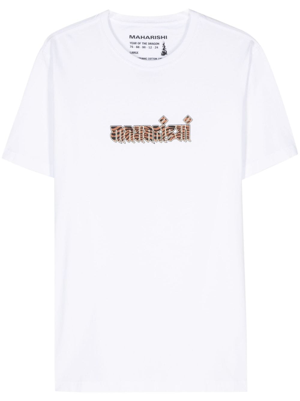 Maharishi Tiger Fur Calligraphy cotton T-shirt - Weiß von Maharishi