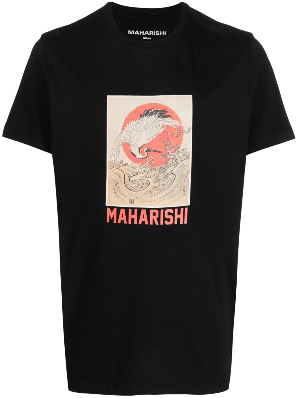 Maharishi T-Shirt mit Water Peace Crane-Print - Schwarz von Maharishi