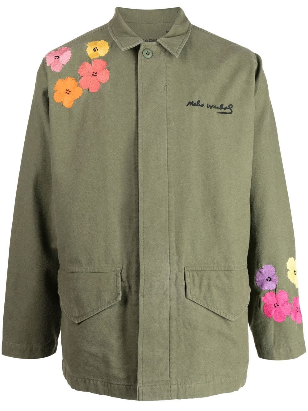 Maharishi Hemdjacke mit Blumenstickerei - Grün von Maharishi