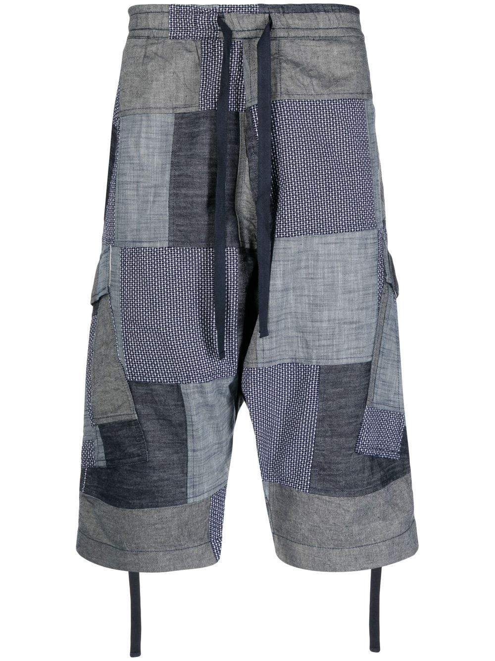 Maharishi Cropped-Shorts im Patchwork-Look - Blau von Maharishi