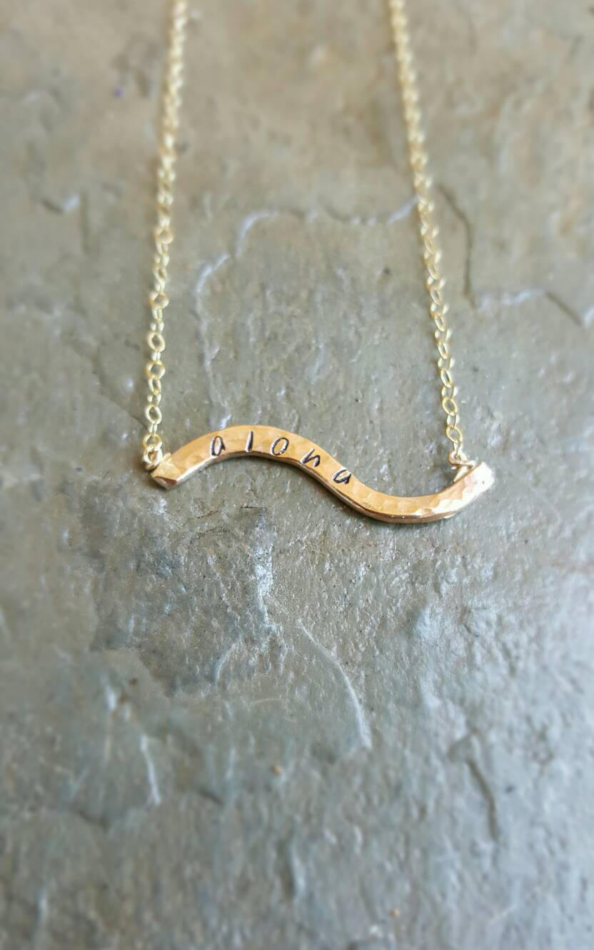 Aloha Bar Kette 14 Karat Gold-Filled Aloha Bar Kette 14 Karat Gold-Filled von MahinaSpirit