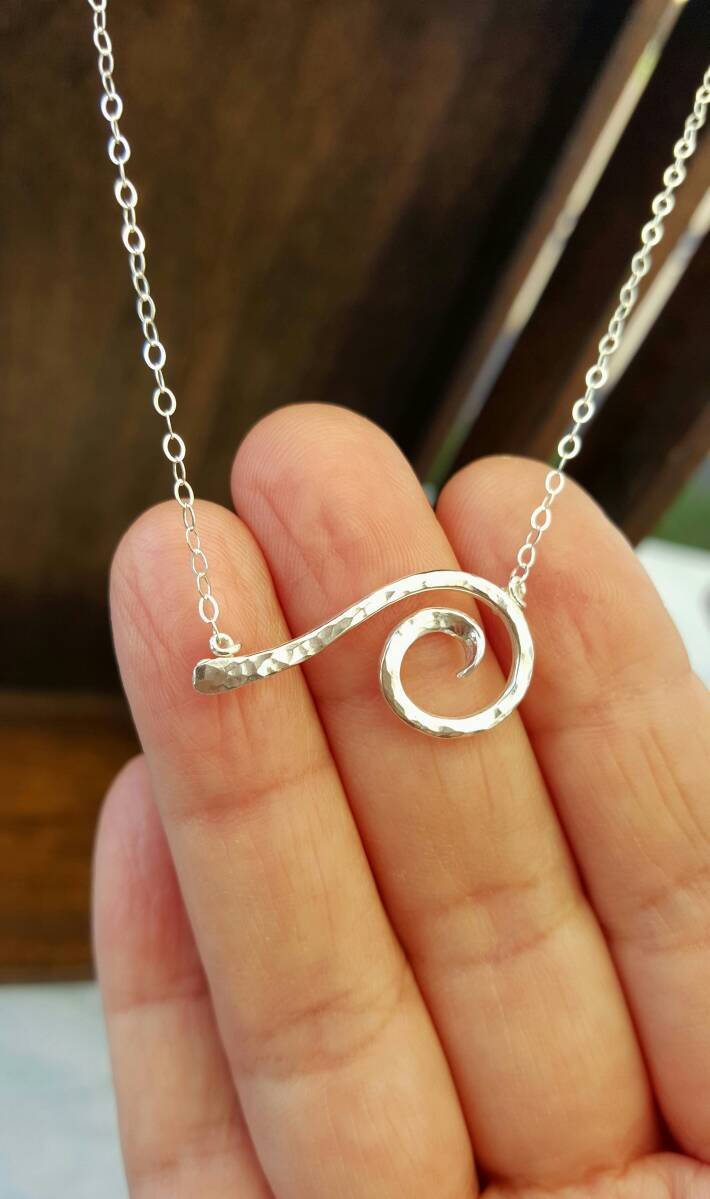 Welle Halskette Sterling Silber Welle Halskette Sterling Silber von MahinaSpirit
