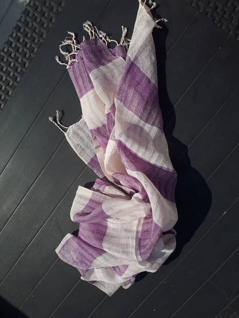 Bio Bio-Baumwolle Lila Schal von MahmaArtisans