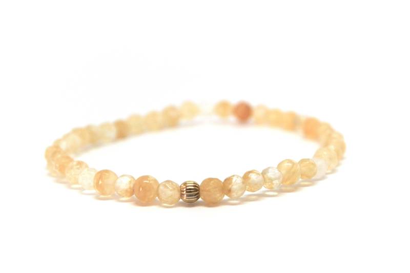 Zartes Citrin Gold Filled Armband Für Frauen - Natürliches Facettiertes Stapelbares Stretch Damen Schmuck Geschenk Sie von MahoraJewellery