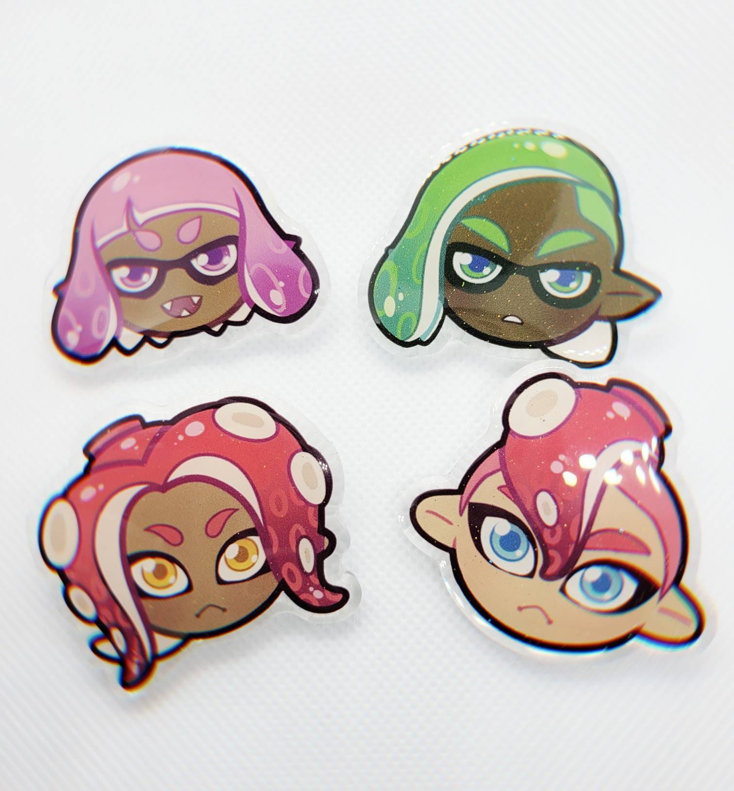 Inkling/Octoling Glitzer Pins Inkling/Octoling Glitzer Pins von MahouPop