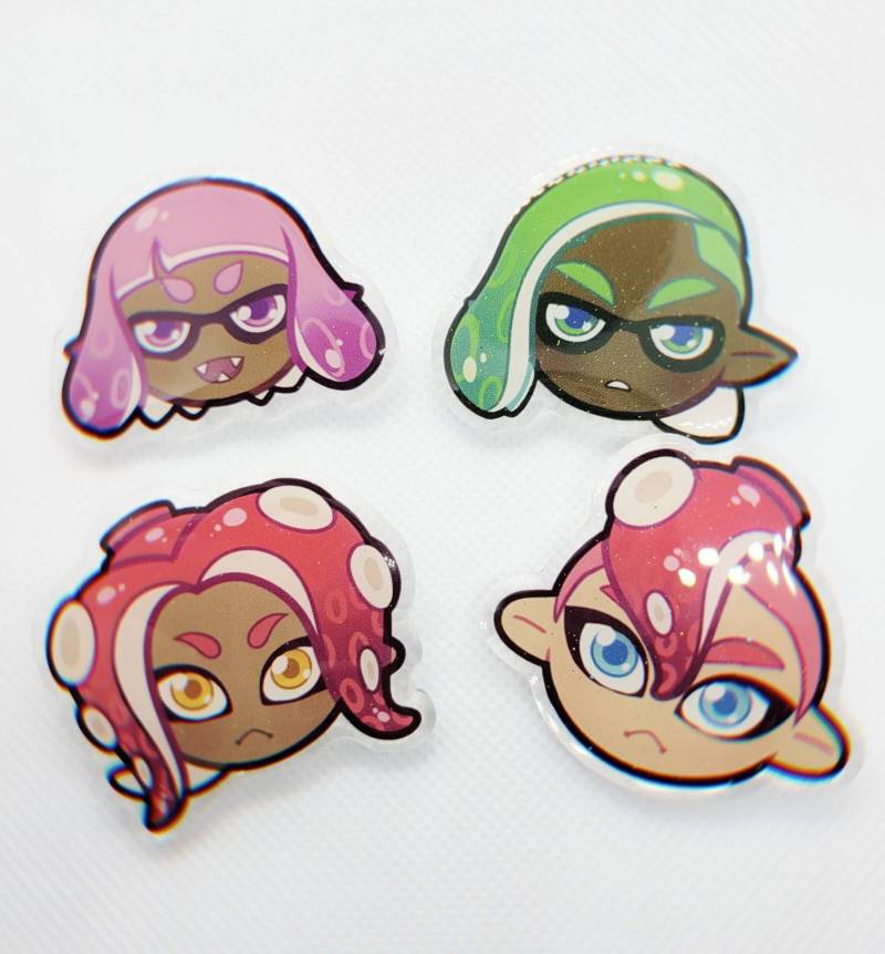 Inkling/Octoling Glitzer Pins Inkling/Octoling Glitzer Pins von MahouPop