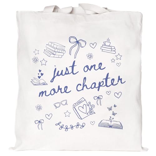 Mahrokh Buchliebhaber-Geschenke, lustige Buchgeschenke, Leinen-Buchtaschen für Frauen, niedliche Tragetasche, ästhetisch für Leser (nur ein weiteres Kapitel) von Mahrokh