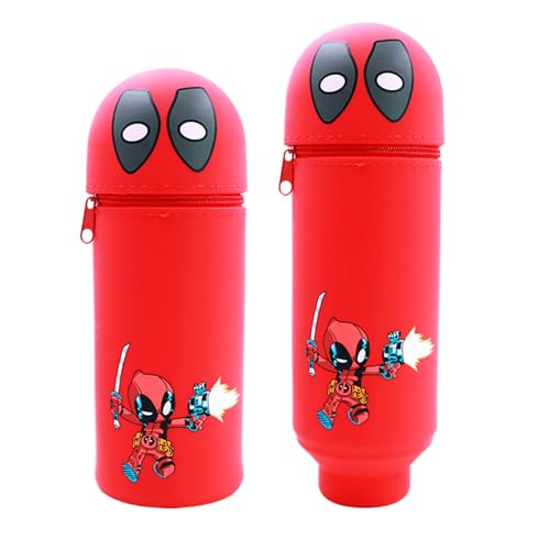 Federtasche aus Silikon, 2-in-1 Tier Stifthalter, Kawaii Federmäppchen, Stiftemappe mit Reißverschluss, Cartoon Bleistifthalter, Schlampermäppchen, für Schule, Büro, Geschenk für Schülerin von MaibaoteMbt