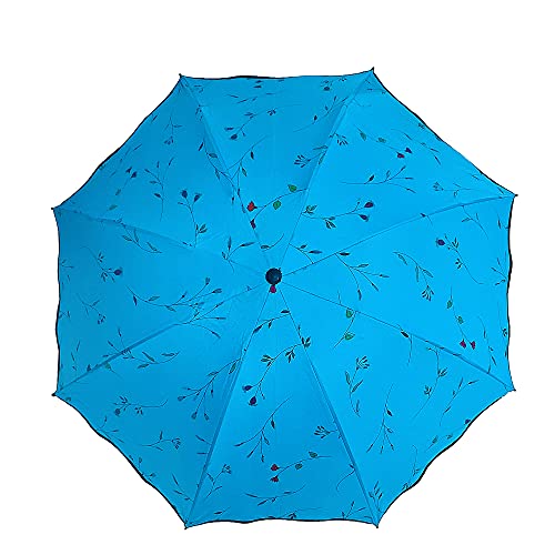 Maibar Regenschirme UV Schutz, Taschenschirme für Damen,Wasserdicht Regenschirme Hnad Sonnenschirm für Frauen (Blau) von Maibar