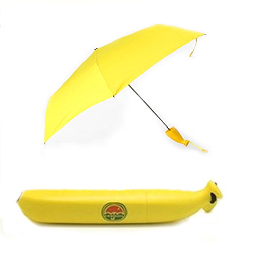 Maibar Sonnenschirm UV Taschenschirme Gemüse Kunstwerk Regenschirm Stockschirme Klappschirme Leicht für Frauen (Gelbe Banane) von Maibar